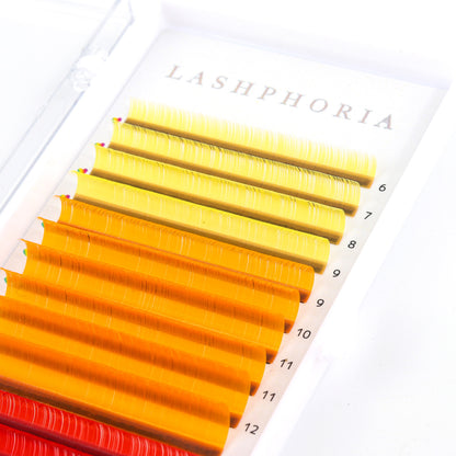 Tequila Sunrise Yellow/Orange/Red Coloured Lashes