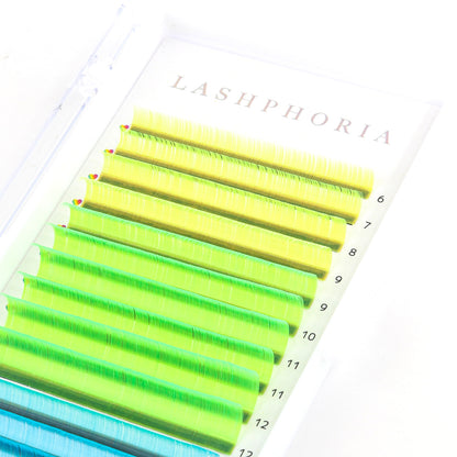 Macaw Yellow/Green Neon Glow in the Dark UV Lashes